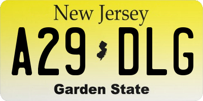 NJ license plate A29DLG