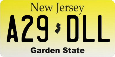 NJ license plate A29DLL