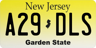 NJ license plate A29DLS