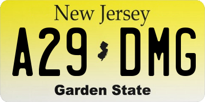 NJ license plate A29DMG