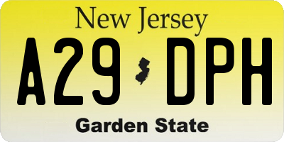 NJ license plate A29DPH
