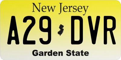 NJ license plate A29DVR