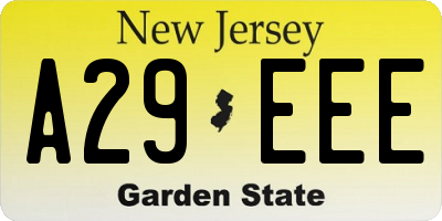 NJ license plate A29EEE