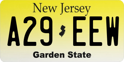 NJ license plate A29EEW