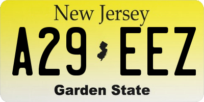 NJ license plate A29EEZ