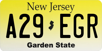 NJ license plate A29EGR