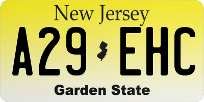 NJ license plate A29EHC