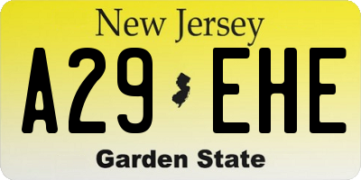 NJ license plate A29EHE