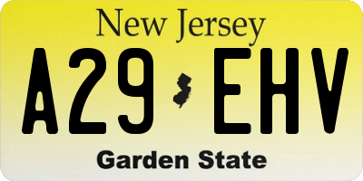 NJ license plate A29EHV