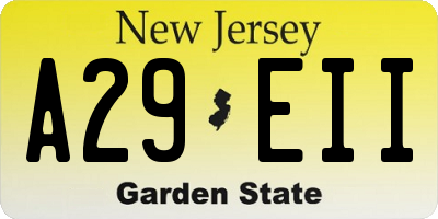 NJ license plate A29EII