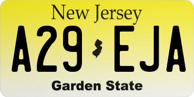 NJ license plate A29EJA