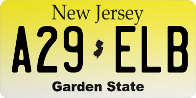 NJ license plate A29ELB