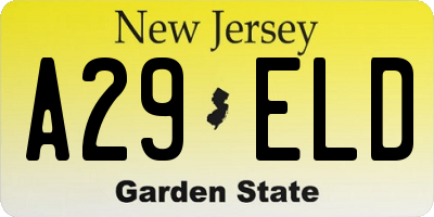 NJ license plate A29ELD