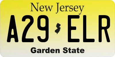 NJ license plate A29ELR