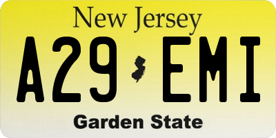 NJ license plate A29EMI