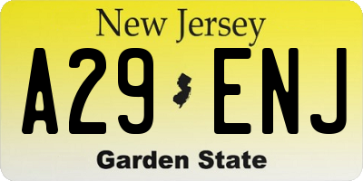 NJ license plate A29ENJ