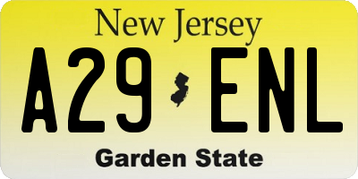 NJ license plate A29ENL