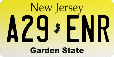 NJ license plate A29ENR
