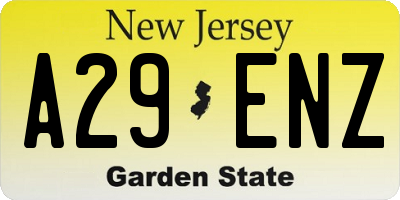 NJ license plate A29ENZ