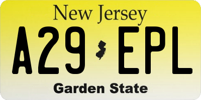 NJ license plate A29EPL