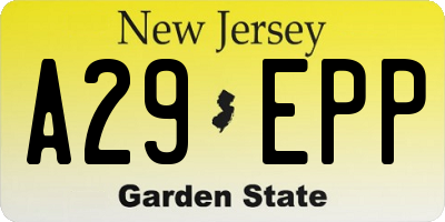 NJ license plate A29EPP