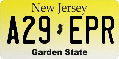 NJ license plate A29EPR