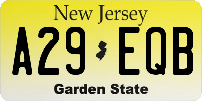 NJ license plate A29EQB