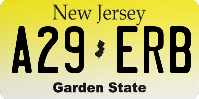 NJ license plate A29ERB