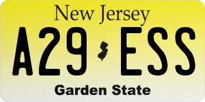 NJ license plate A29ESS