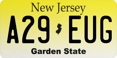 NJ license plate A29EUG