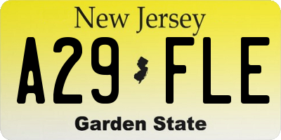 NJ license plate A29FLE