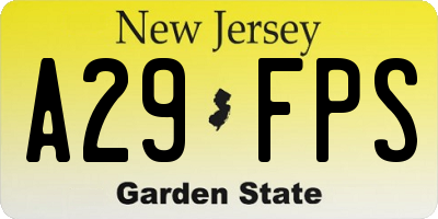 NJ license plate A29FPS