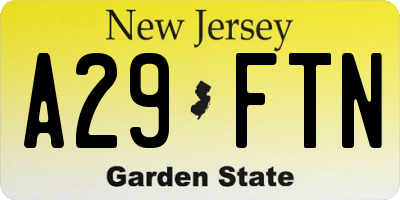 NJ license plate A29FTN