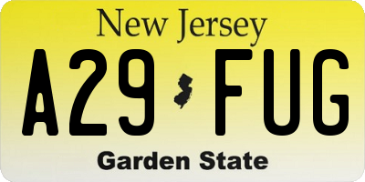 NJ license plate A29FUG
