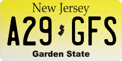 NJ license plate A29GFS