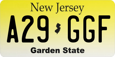 NJ license plate A29GGF