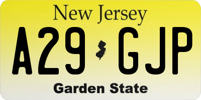 NJ license plate A29GJP