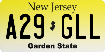 NJ license plate A29GLL