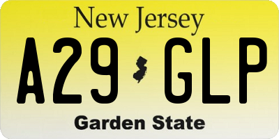 NJ license plate A29GLP