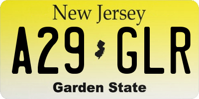 NJ license plate A29GLR