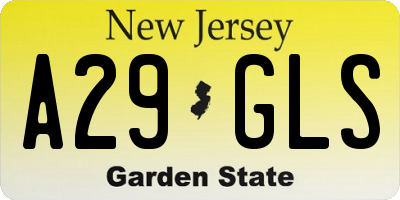 NJ license plate A29GLS