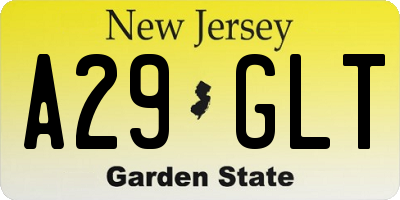 NJ license plate A29GLT