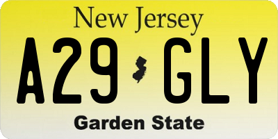 NJ license plate A29GLY