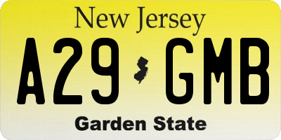 NJ license plate A29GMB