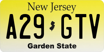 NJ license plate A29GTV