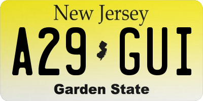 NJ license plate A29GUI