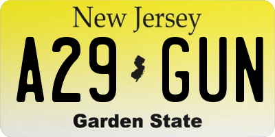 NJ license plate A29GUN