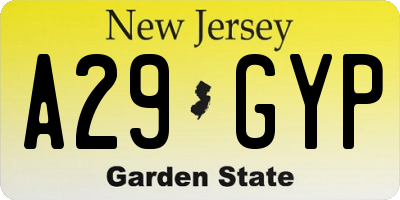NJ license plate A29GYP