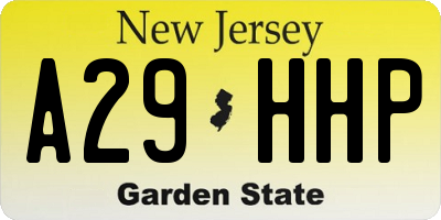 NJ license plate A29HHP