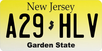 NJ license plate A29HLV